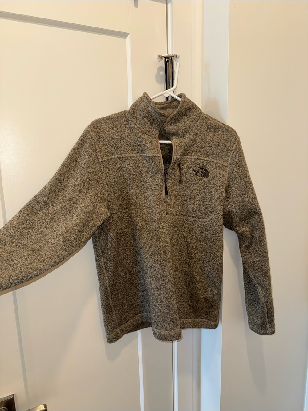 The North Face Men's Heathered Brown Quarter-Zip Fleece Pullover